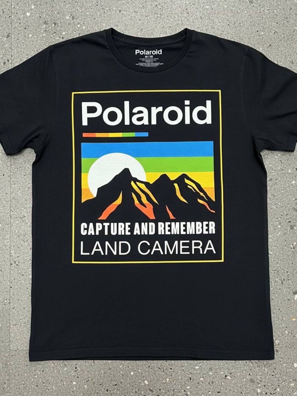 Polaroid Land Camera Graphic Tee | Retro Photography Black T-Shirt